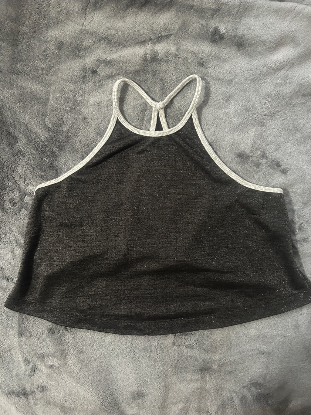 Fp Movement By Free People Black Crop Tank With Contrast Trim